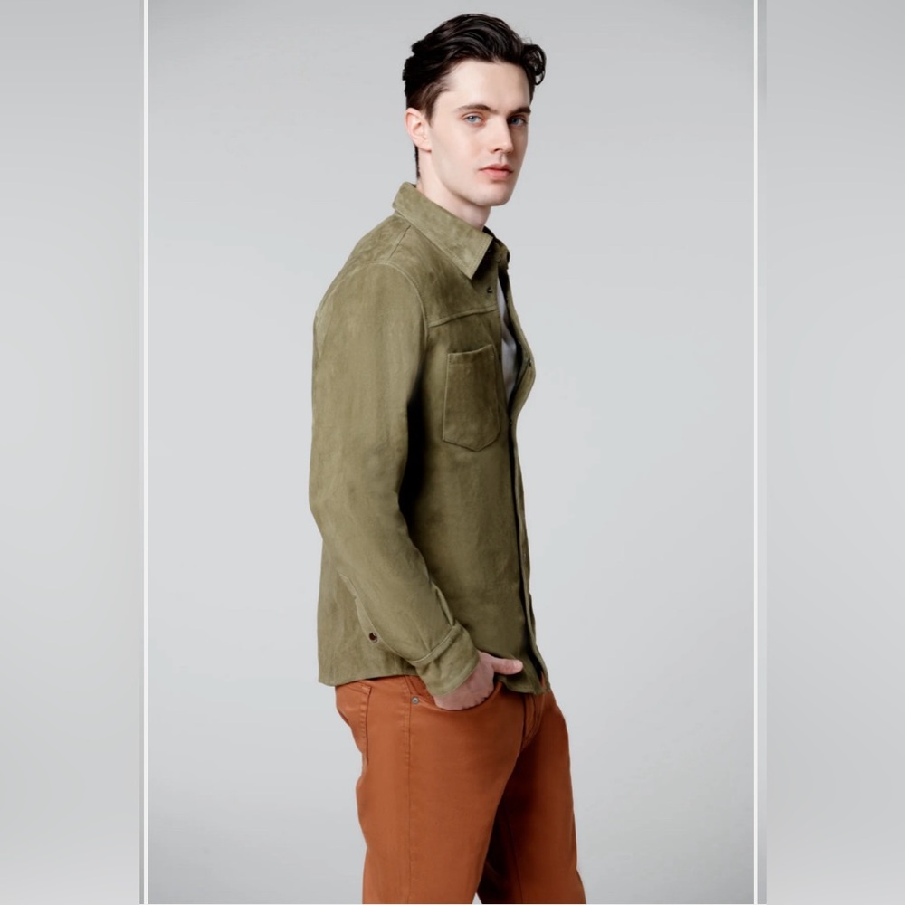 💚 Sophisticated Blank NYC Men’s Goatskin Leather Shirt Jacket 💚 - Picture 4 of 12